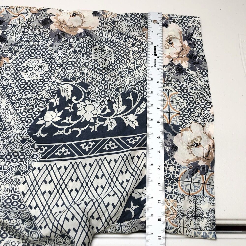Johnny Was Laite Kimono Silk Top Blue Floral Oversized Small - Picture 5 of 7